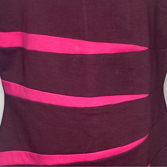 Fortric Women’s Knit Sheath Dress L Burgundy Pink Knee Length 3/4 Sleeves - Picture 3 of 11